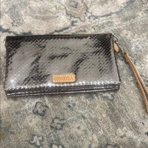 Consuela Black Wristlet Clutch